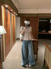 Jennie Checkered Tweed Top