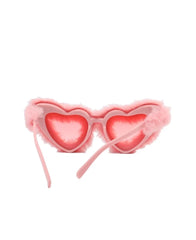 Seungmin Pink Heart Fur Sunglasses