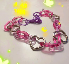 Karina Pink Hearts Chain