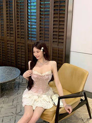 Minji Blush Layered Pleated Top