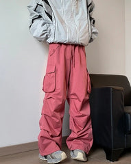 Iroha Pink Side Pleats Cargo Pants