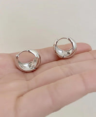 RM Silver Chunky Hoop Earrings
