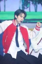 Heeseung Red Oversized Varsity Jacket