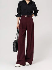 Rose Pleated Suit Pants