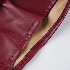 Jennie Triple Buckle Faux Leather Shorts