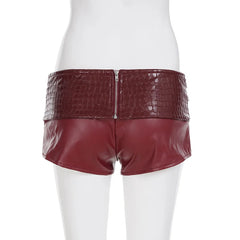 Jennie Triple Buckle Faux Leather Shorts