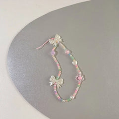 Pearl Bow Bear Phone Chain