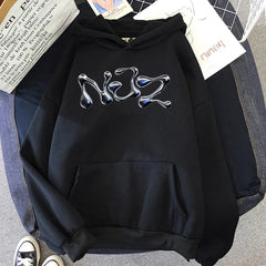 NewJeans “NJZ NWJNS” Oversized Graphic Hoodie