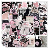 Premium Black & Pink Minimalist Doodle Sticker Pack