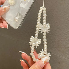 Pearl Bow Bear Phone Chain