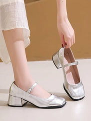 IVE Silver Mary Jane Shoes
