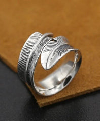 RM Silver Feather Ring