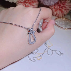 Jin Silver U-Pendant Crystal Necklace