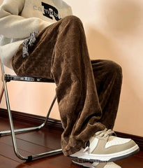 Suga Mocha Checkered Corduroy Pants