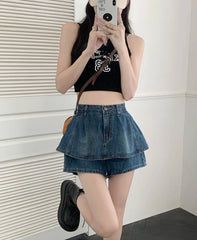 Sullyoon Layered Denim Skorts