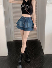 Sullyoon Layered Denim Skorts