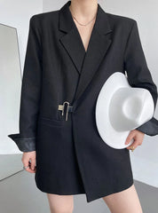 Taehyung Asymmetric Padlock Suit Jacket
