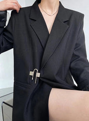 Taehyung Asymmetric Padlock Suit Jacket