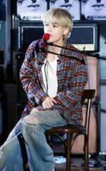 Taehyung Ash Crimson Plaid Shirt