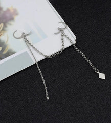 Taehyung Silver Double-Buckle Earring