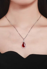 Taehyung Silver Red Pendant Necklace