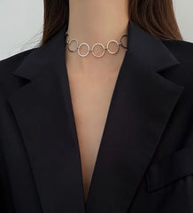 Taehyung Silver Round-Link Necklace