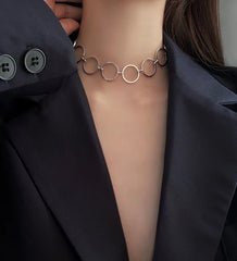 Taehyung Silver Round-Link Necklace