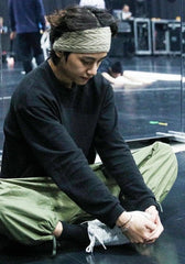 Taehyung Olive Loose Drawstring Cargo Pants