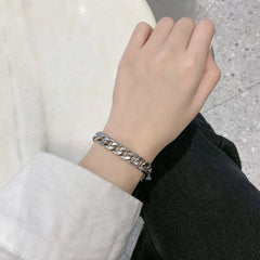 Jungkook Thick Silver Chain Bracelet