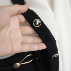 Jin Ivory Noir Contrast Cardigan