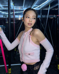 Jennie White & Pink Halter Top