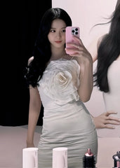 Jisoo Big Flower Dress