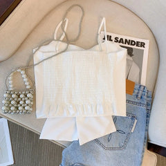 Pharita Bow Accent Cropped Top