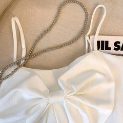 Pharita Bow Accent Cropped Top