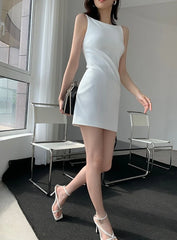 Haerin Ivory Casual A-Line Dress