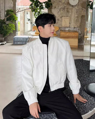 Jungkook Ivory Chic Bomber Jacket
