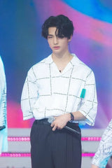 Hyunjin Grid Text Shirt
