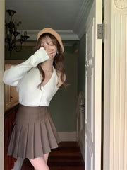 Karina White Halter Long Sleeves Top
