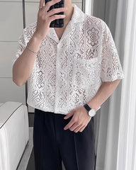 Jay White Lace Short-Sleeve Shirt