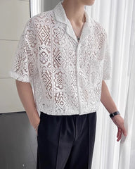 Jay White Lace Short-Sleeve Shirt