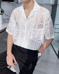 Jay White Lace Short-Sleeve Shirt