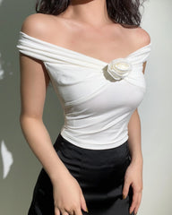Asa Ruched Flower Top