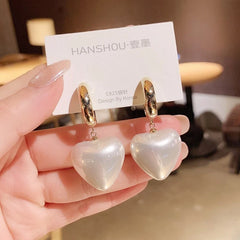 Chiquita Pearl Heart Hoop Earrings