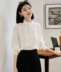 Sunghoon Ivory Pleated Collar Blouse
