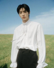 Sunghoon Ivory Pleated Collar Blouse