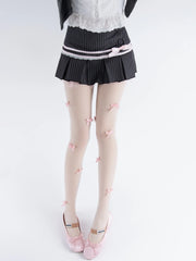 Rose Pearl Bow Stockings