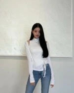Wonyoung White Two-Piece Illusion