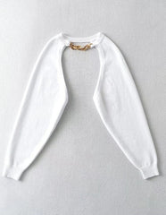 Wonyoung Beige Chain Bolero Sweater