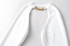 Wonyoung Beige Chain Bolero Sweater