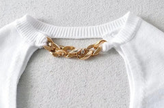 Wonyoung Beige Chain Bolero Sweater